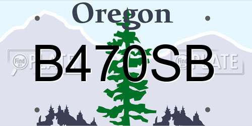 B470SB Oregon License Plate