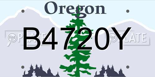 B4720Y Oregon License Plate