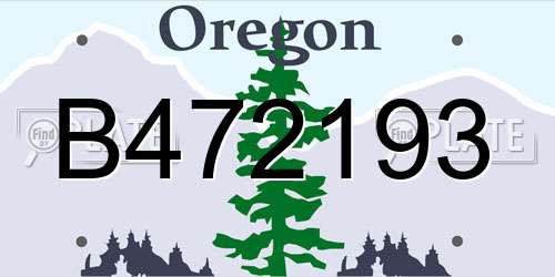 B472193 Oregon License Plate
