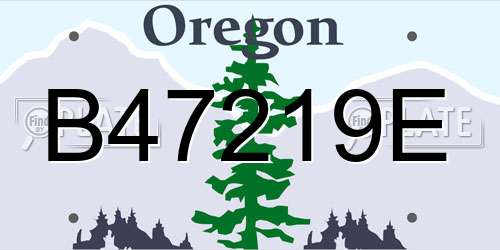 B47219E Oregon License Plate