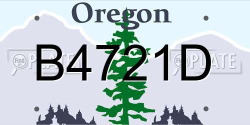 B4721D Oregon License Plate