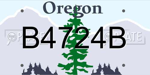 B4724B Oregon License Plate