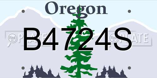 B4724S Oregon License Plate