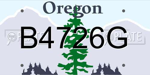 B4726G Oregon License Plate