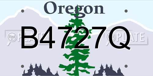 B4727Q Oregon License Plate