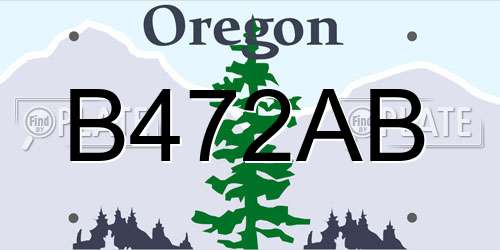 B472AB Oregon License Plate