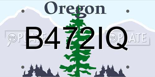 B472IQ Oregon License Plate