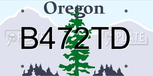 B472TD Oregon License Plate