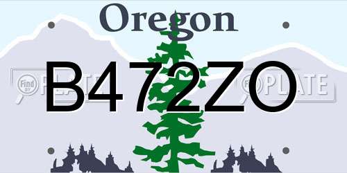 B472ZO Oregon License Plate