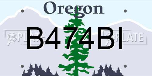 B474BI Oregon License Plate
