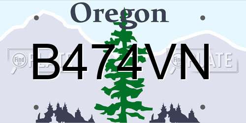 B474VN Oregon License Plate