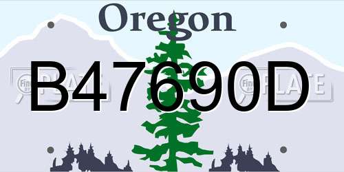 B47690D Oregon License Plate