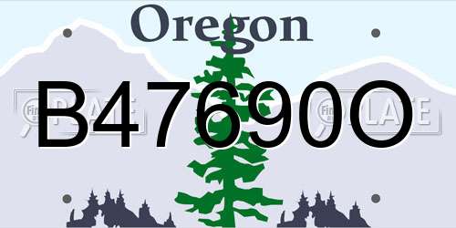 B47690O Oregon License Plate