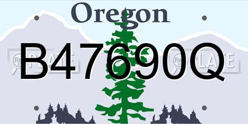 B47690Q Oregon License Plate