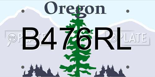 B476RL Oregon License Plate