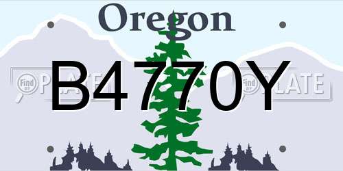 B4770Y Oregon License Plate