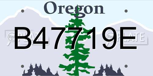 B47719E Oregon License Plate