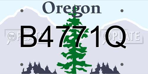 B4771Q Oregon License Plate
