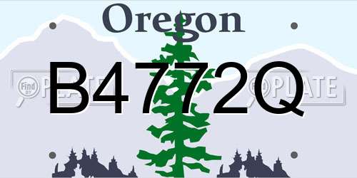 B4772Q Oregon License Plate