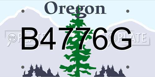 B4776G Oregon License Plate