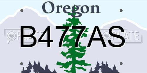 B477AS Oregon License Plate