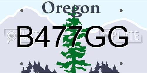 B477GG Oregon License Plate