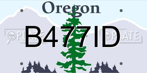 B477ID Oregon License Plate