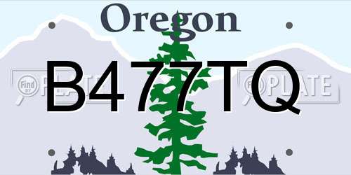 B477TQ Oregon License Plate