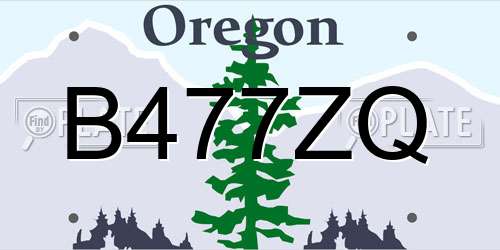 B477ZQ Oregon License Plate