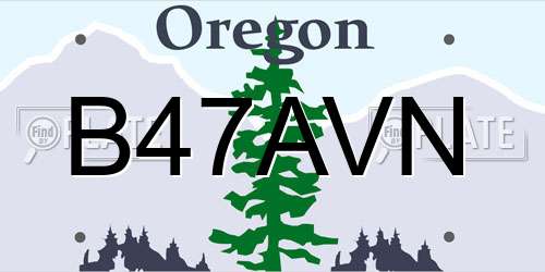 B47AVN Oregon License Plate