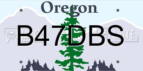 B47DBS Oregon License Plate