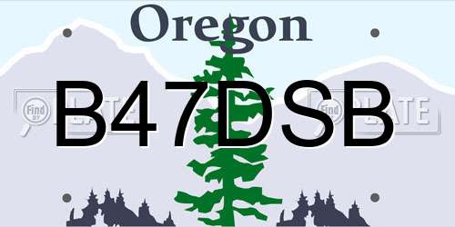 B47DSB Oregon License Plate