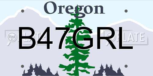 B47GRL Oregon License Plate