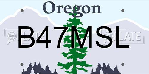 B47MSL Oregon License Plate