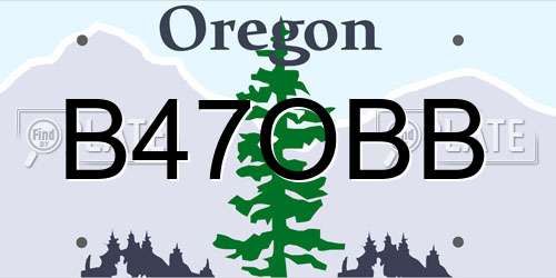 B47OBB Oregon License Plate