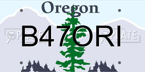 B47ORI Oregon License Plate