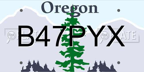 B47PYX Oregon License Plate