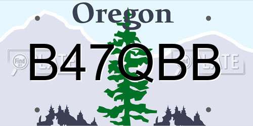 B47QBB Oregon License Plate