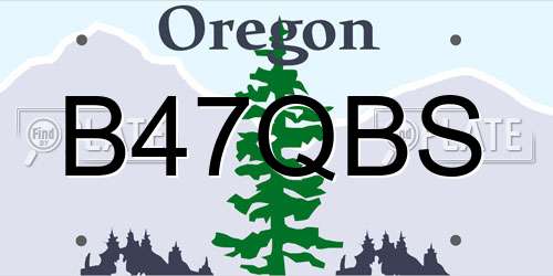 B47QBS Oregon License Plate