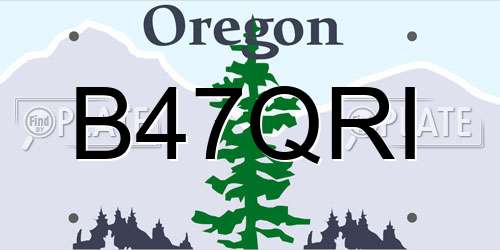 B47QRI Oregon License Plate