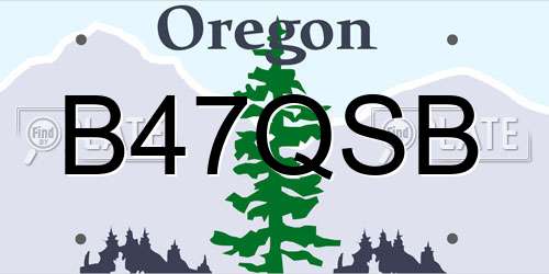 B47QSB Oregon License Plate