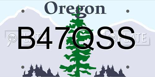 B47QSS Oregon License Plate