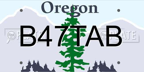 B47TAB Oregon License Plate