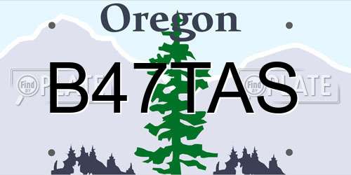 B47TAS Oregon License Plate