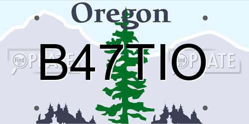 B47TIO Oregon License Plate