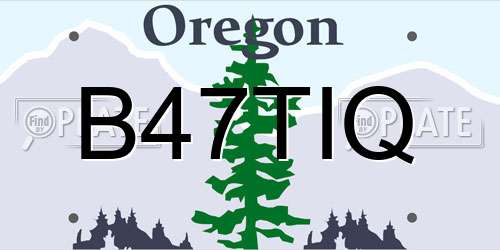 B47TIQ Oregon License Plate