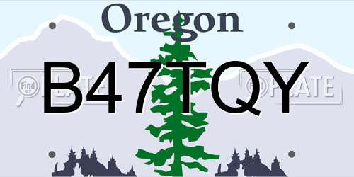 B47TQY Oregon License Plate