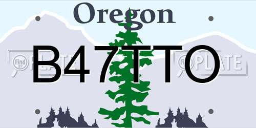 B47TTO Oregon License Plate