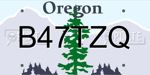 B47TZQ Oregon License Plate