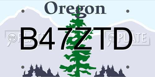 B47ZTD Oregon License Plate